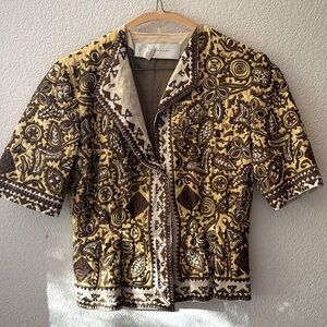 Elie Tahari Cotton Silk Embroidered Jacket